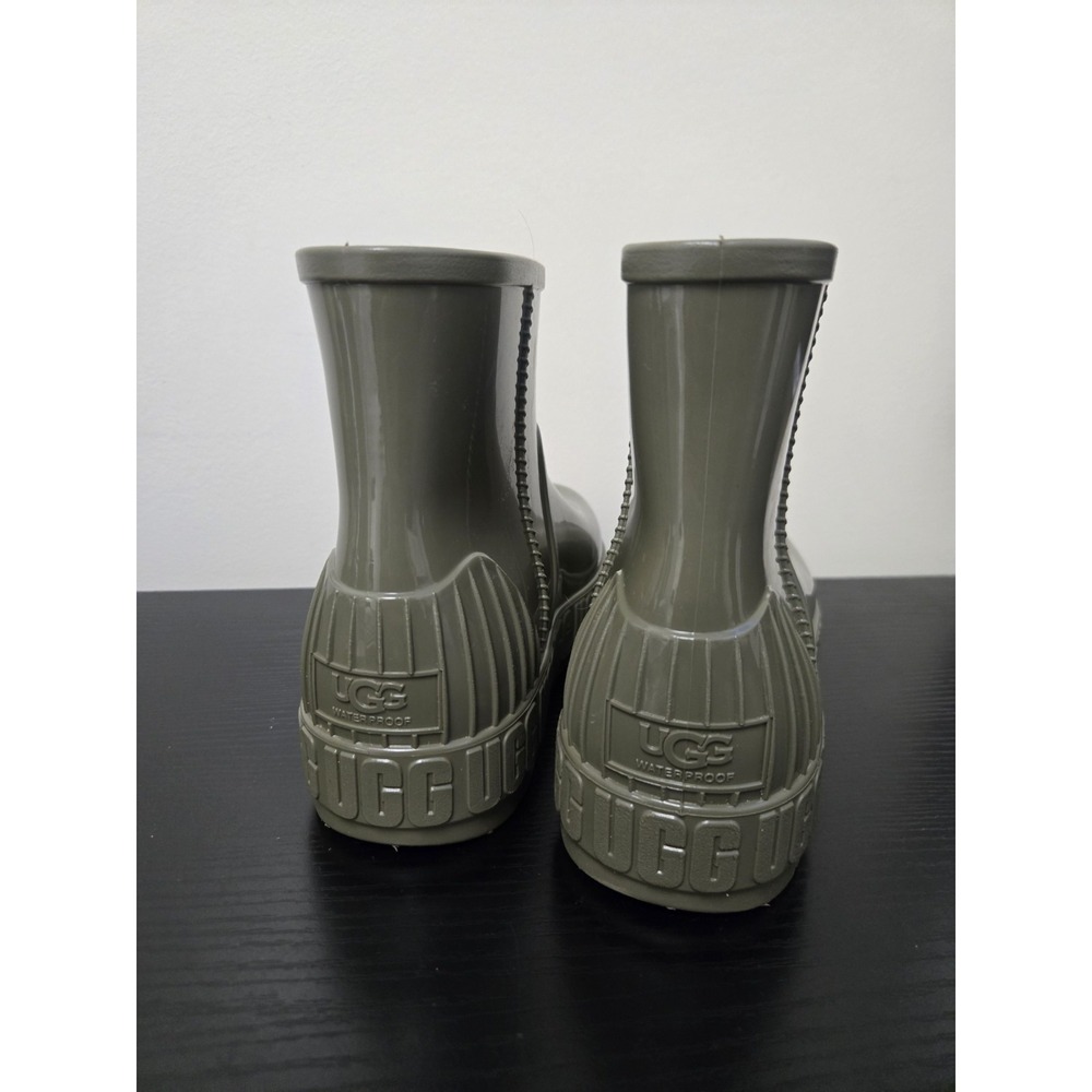 UGG Waterproof Olive Ankle Rain Boots for Men with Faux Fur Insole Size 8 1/2 - Picture 3 of 6